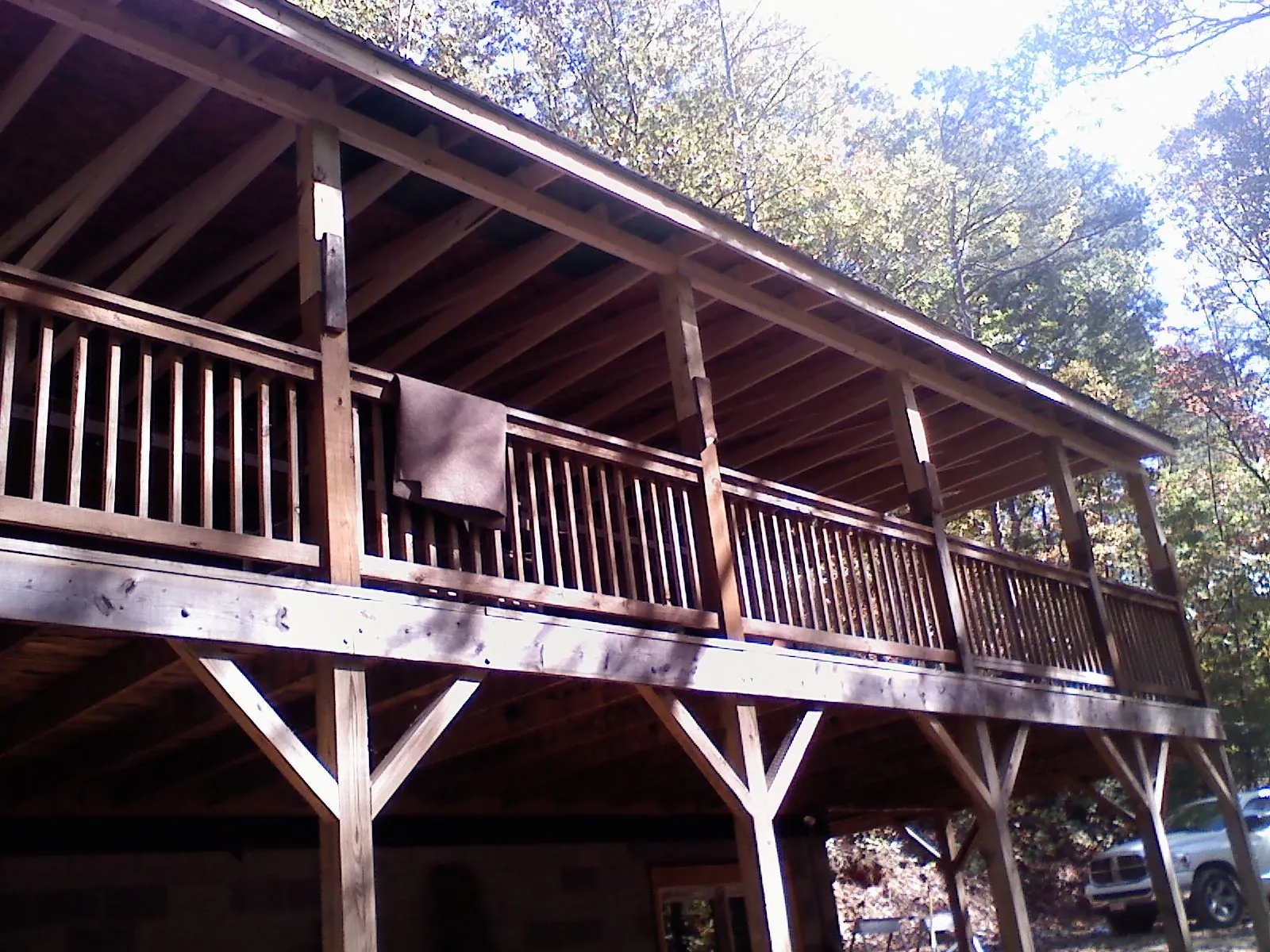 Timber framing under a new elevated porch and deck — Roof Leak Repair in Ulysses by Roofing Brothers